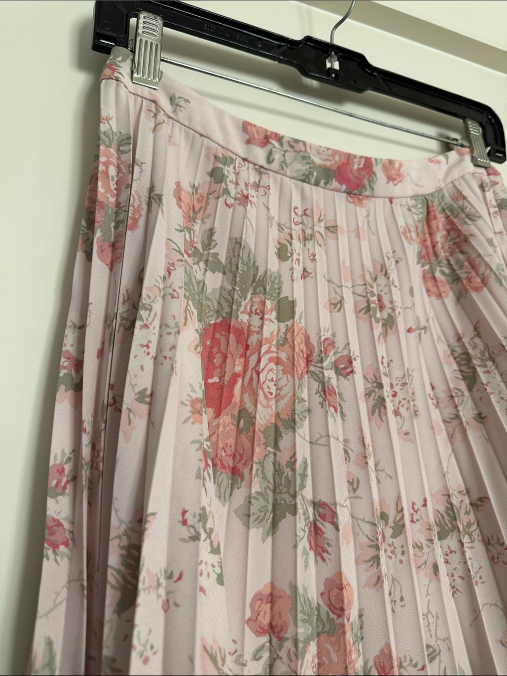 Rachel Parcell Pleated Floral Midi Skirt - Pink Rose XS 2